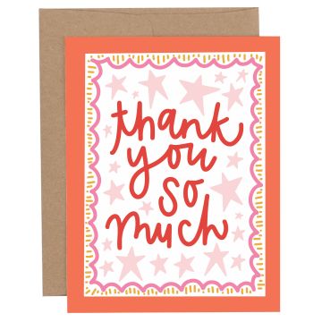 Thank You So Much Stars Greeting Card